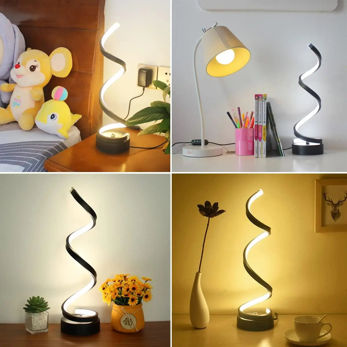 Spiral Light: Candeeiro de Mesa LED Regulável
