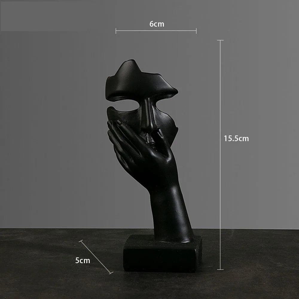 Mystic Mask: Estatueta de Máscara Abstrata em Resina