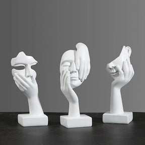 Mystic Mask: Estatueta de Máscara Abstrata em Resina