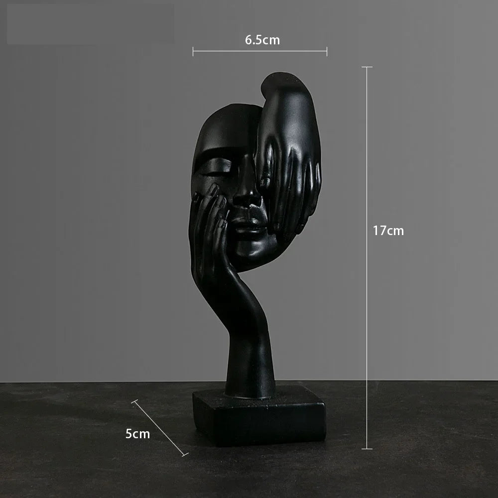 Mystic Mask: Estatueta de Máscara Abstrata em Resina