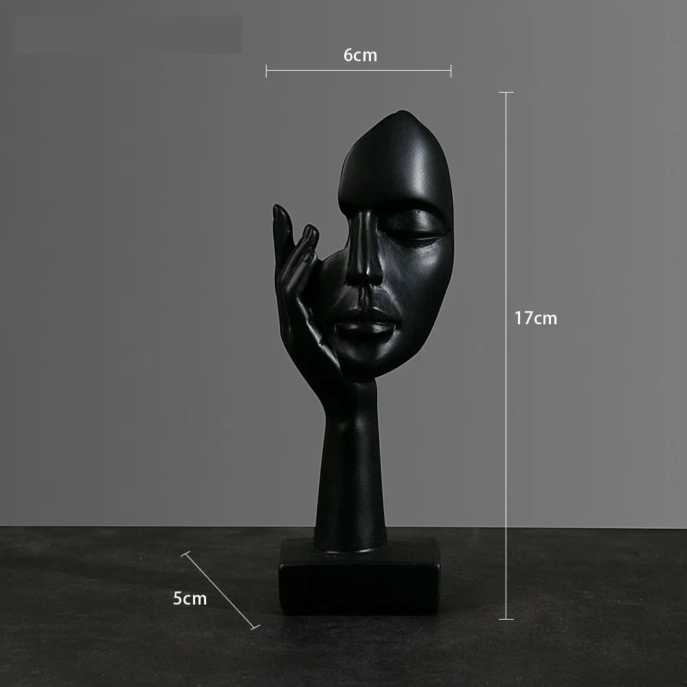 Mystic Mask: Estatueta de Máscara Abstrata em Resina